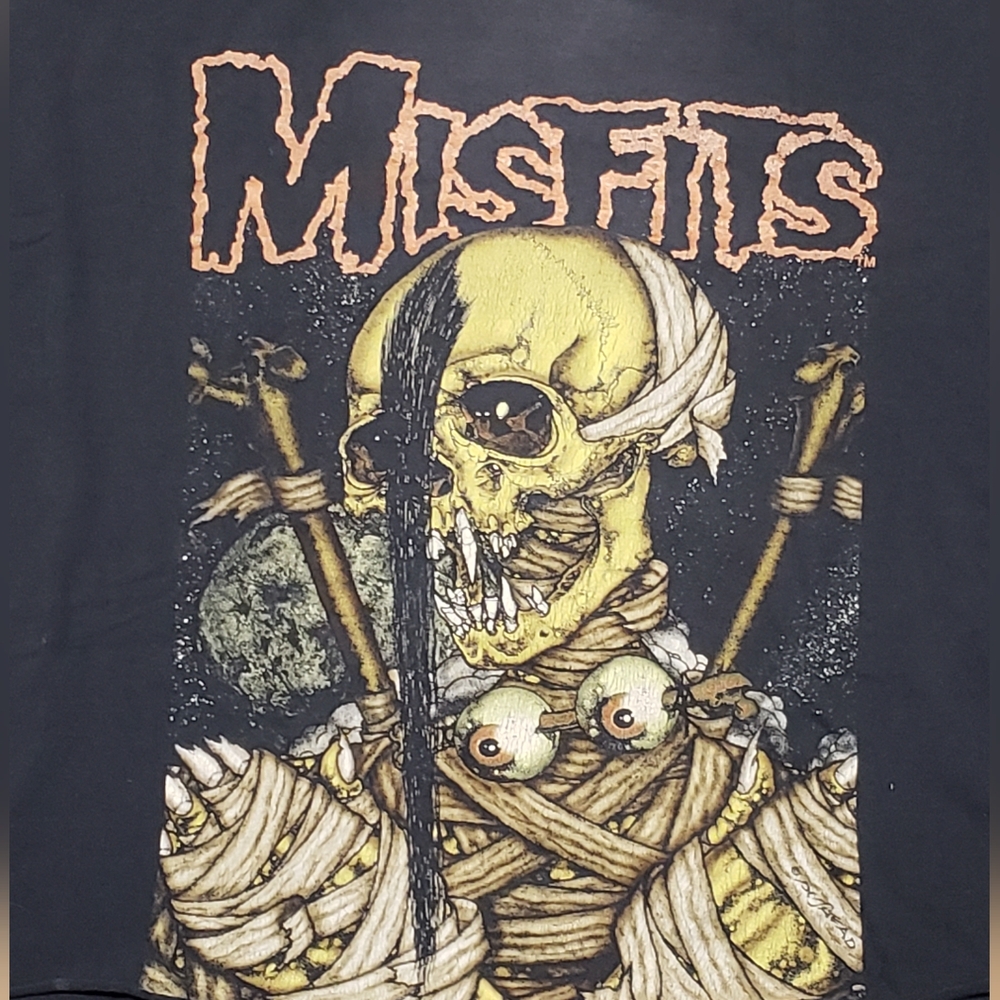 Vintage 90s 1997 Misfits T Shirt Here Comes The Dead Pushead Art